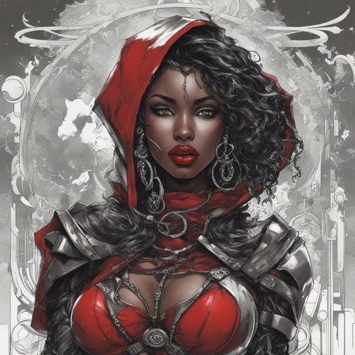Cyber Gothic Little Red Riding Hood Portrait