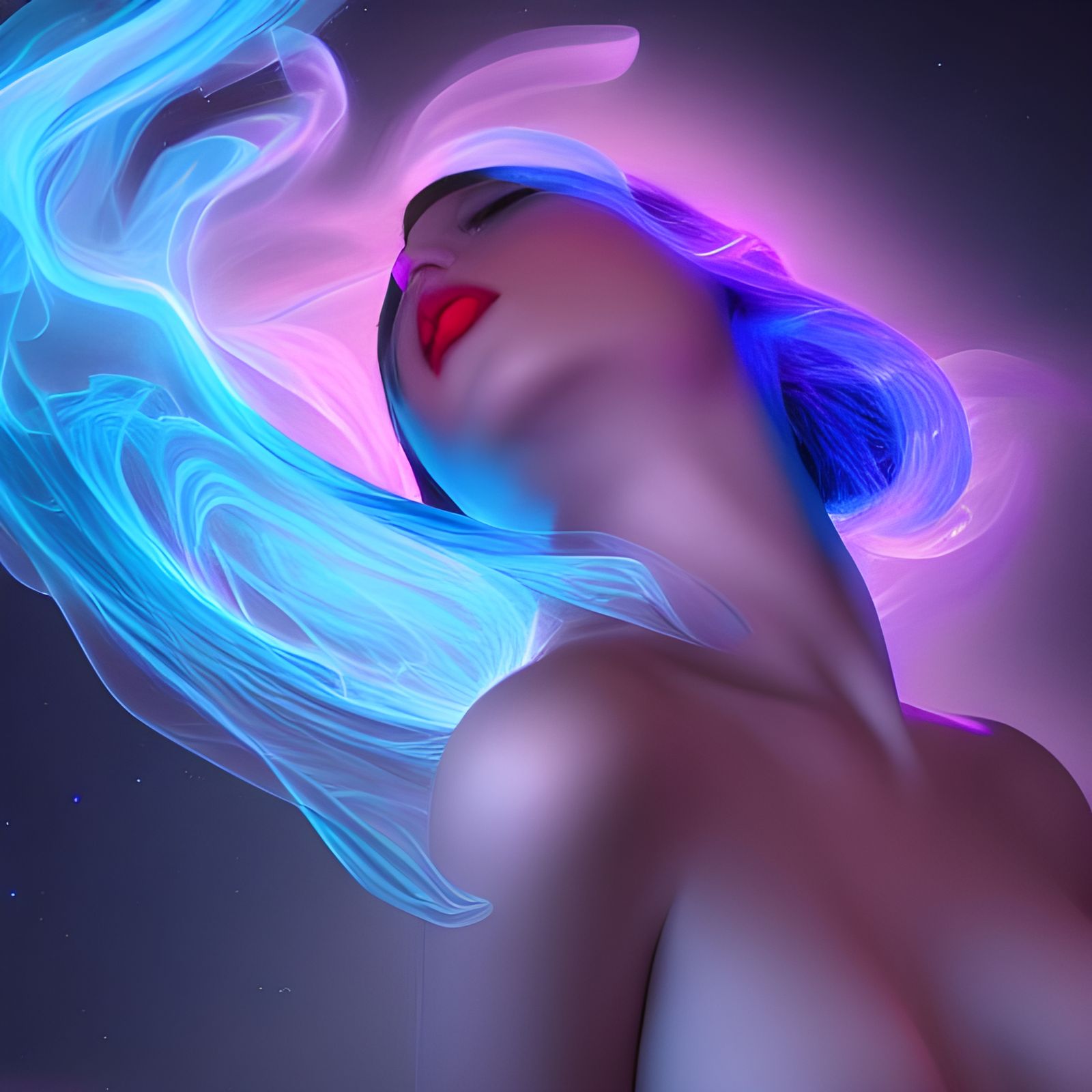Surreal Lips: A Cosmic Aetherpunk Fantasy