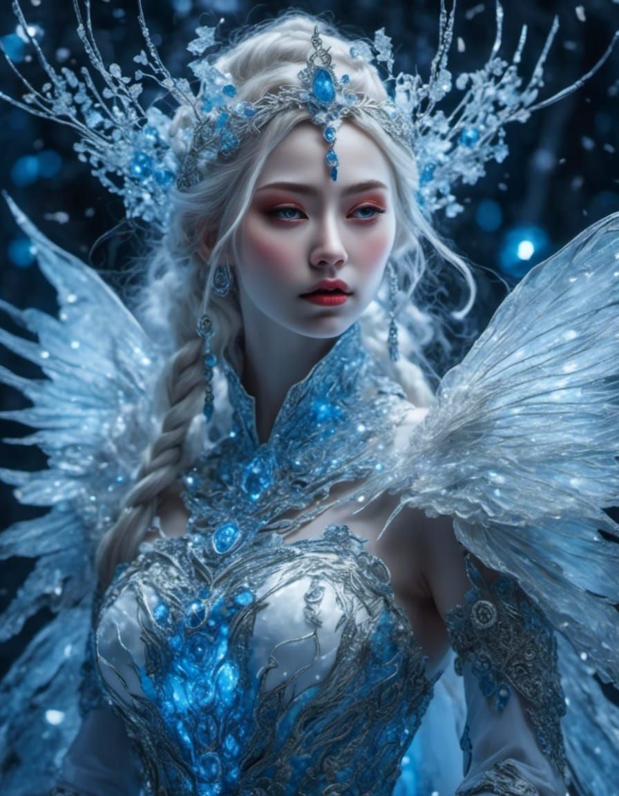 Icy Enchantress with Frost Magic in Fantasy Style