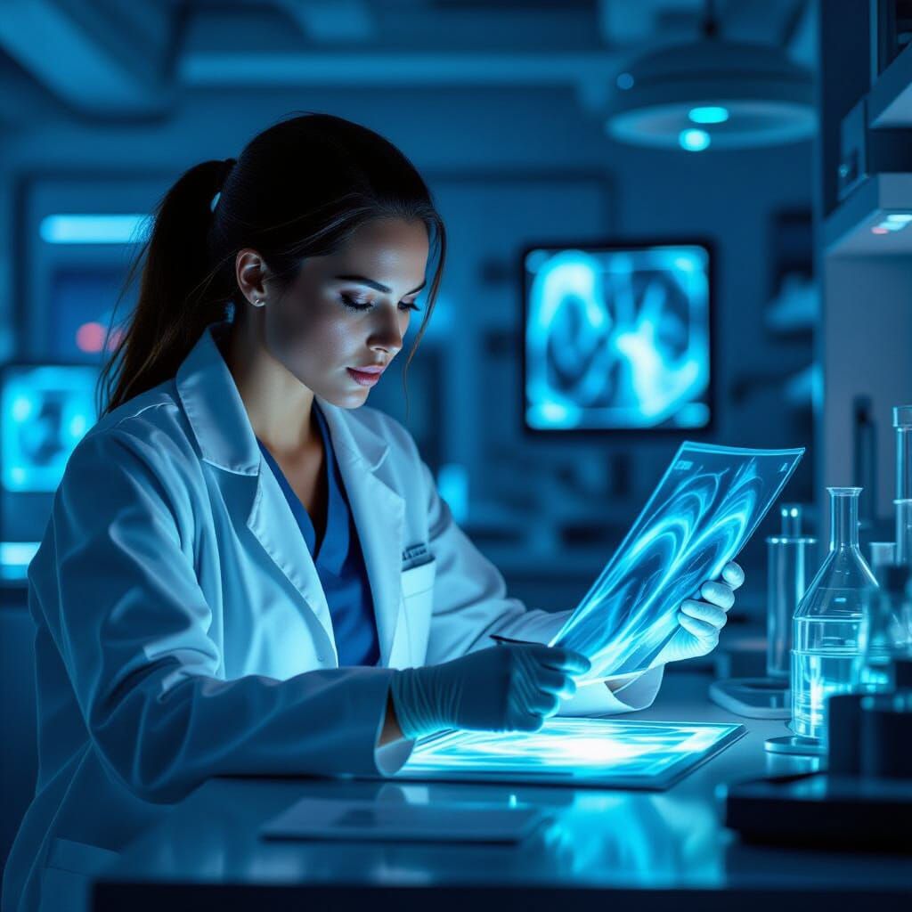 Futuristic X-Ray Lab in Cyberpunk Style
