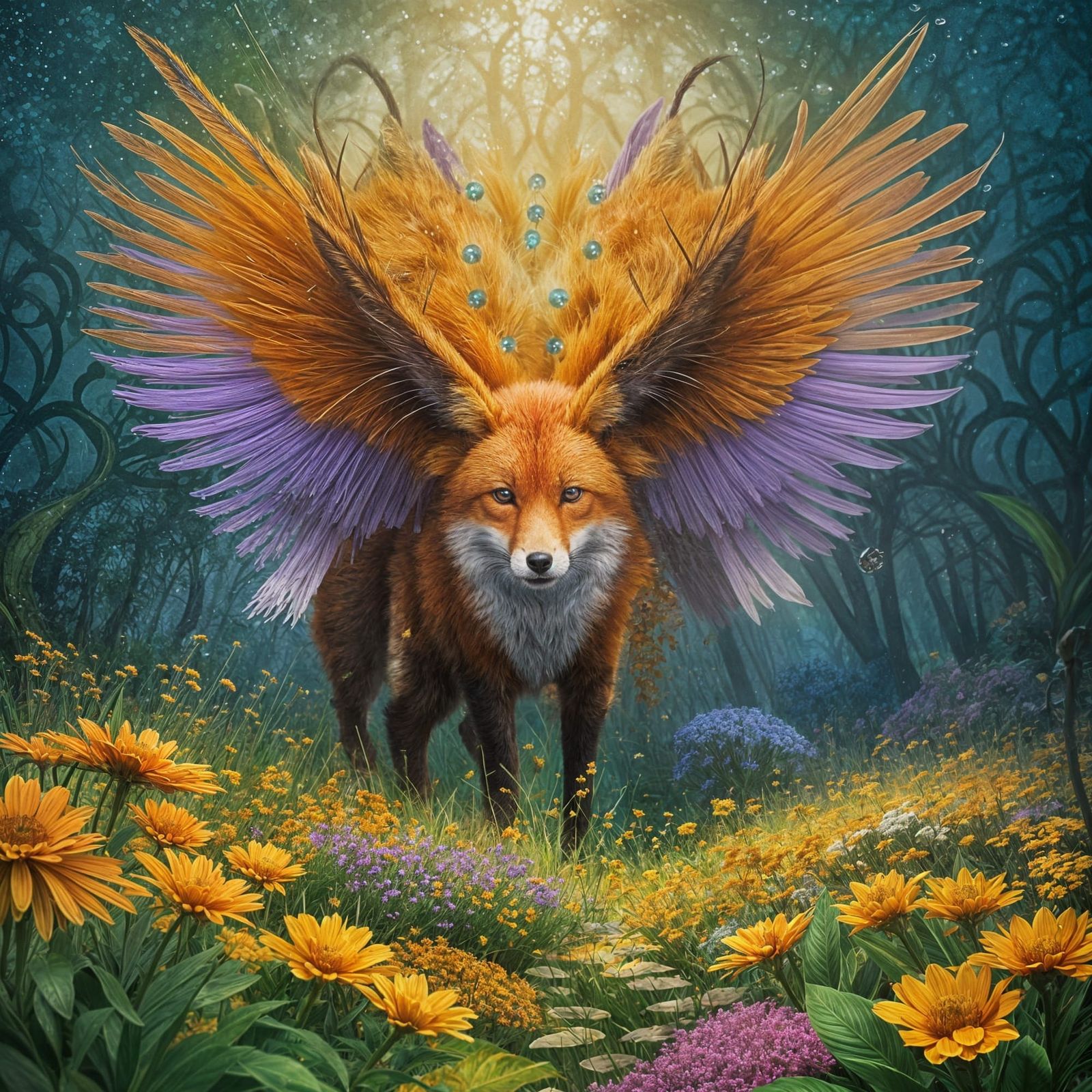 Hyperrealistic Bee-Fox Fusion Concept Art