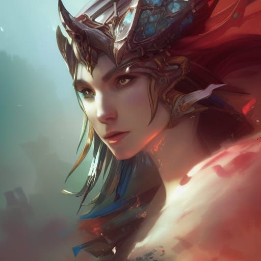 Guild Wars 2 Guardian Portrait in Art Nouveau Style