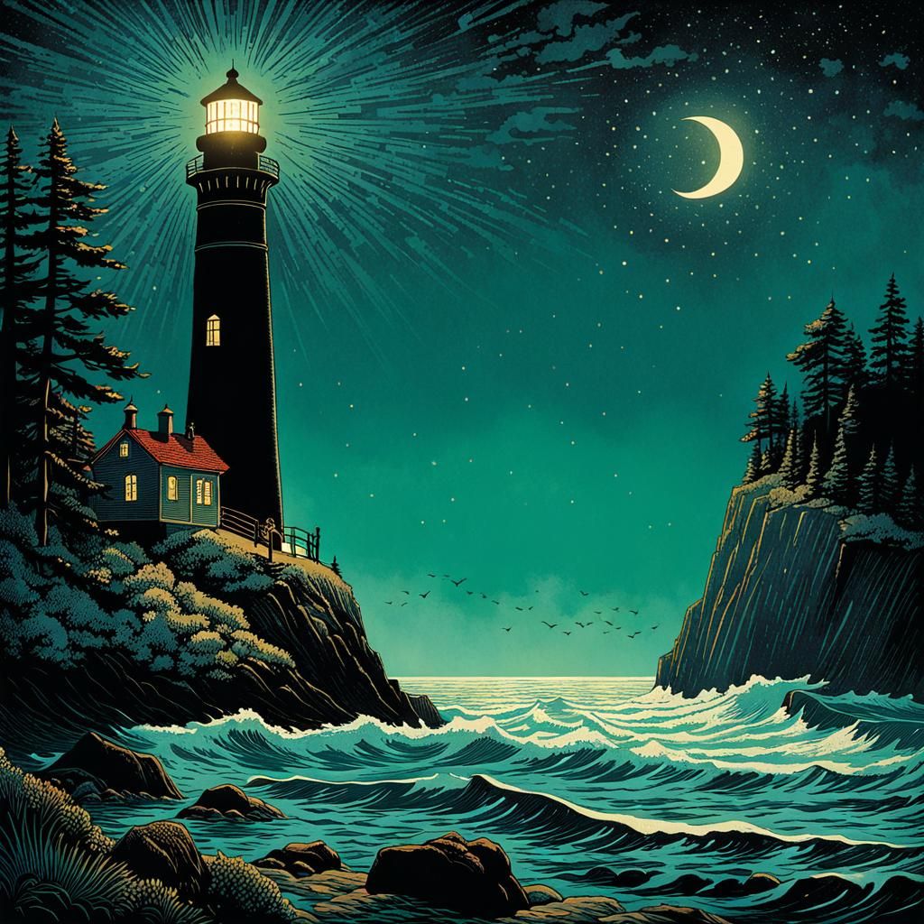 Lighthouse Keeper Silhouette Animation