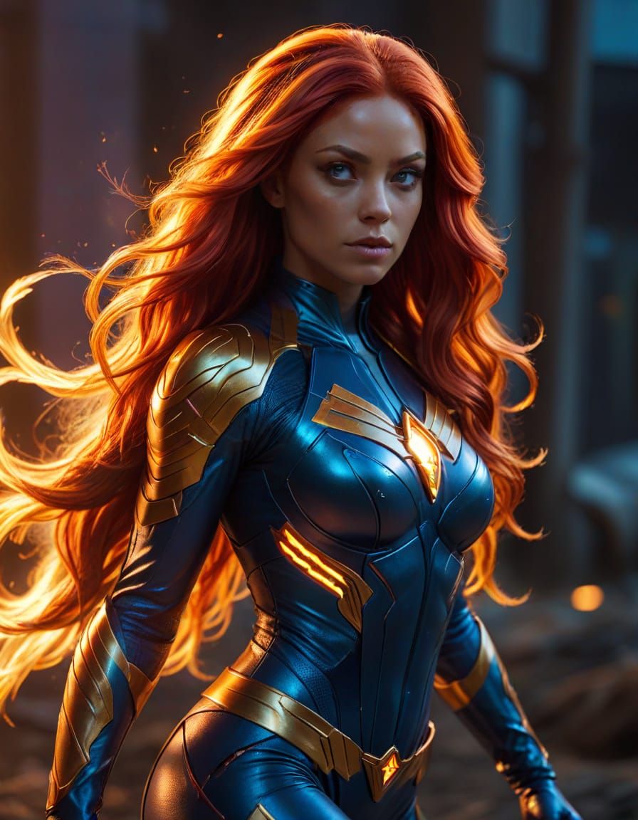 Starfire: Alien Princess in Vibrant Comic Art Style