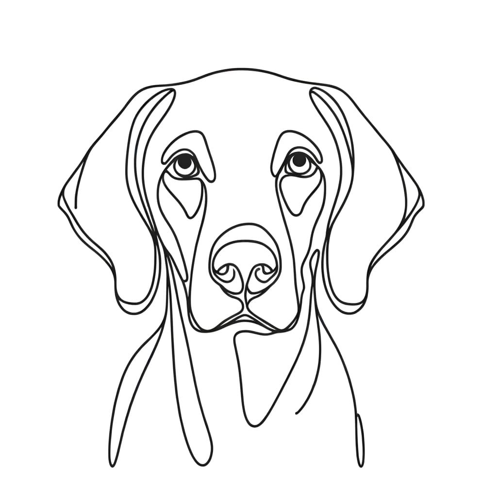 Minimalist Weimaraner Single Line Drawing