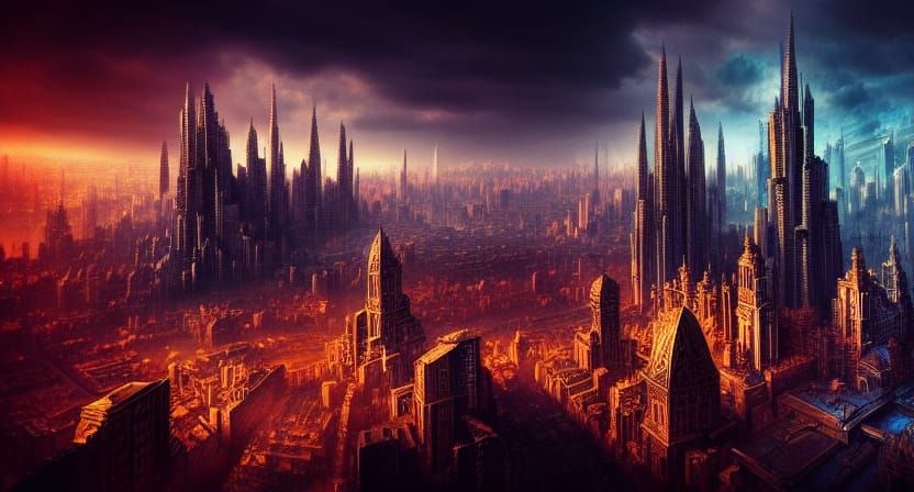 Epic Modern Cityscape Digital Matte Painting
