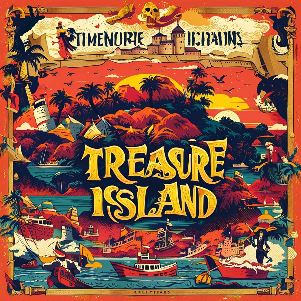 Classic Treasure Island Illustration