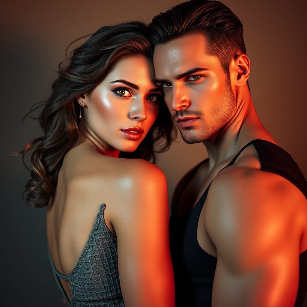 Sensual Couple Exudes Confidence in Intimate Portrait