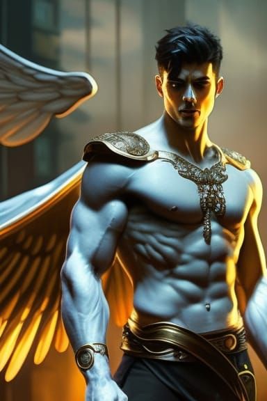 Fallen Angel Portrait in Hyperdetailed Fantasy Art