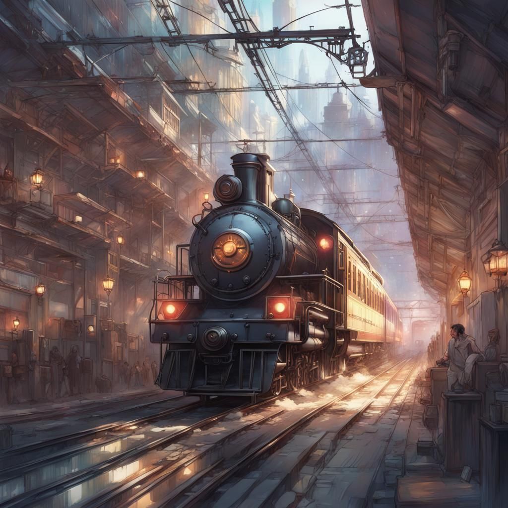 Anime Style Train Concept Art