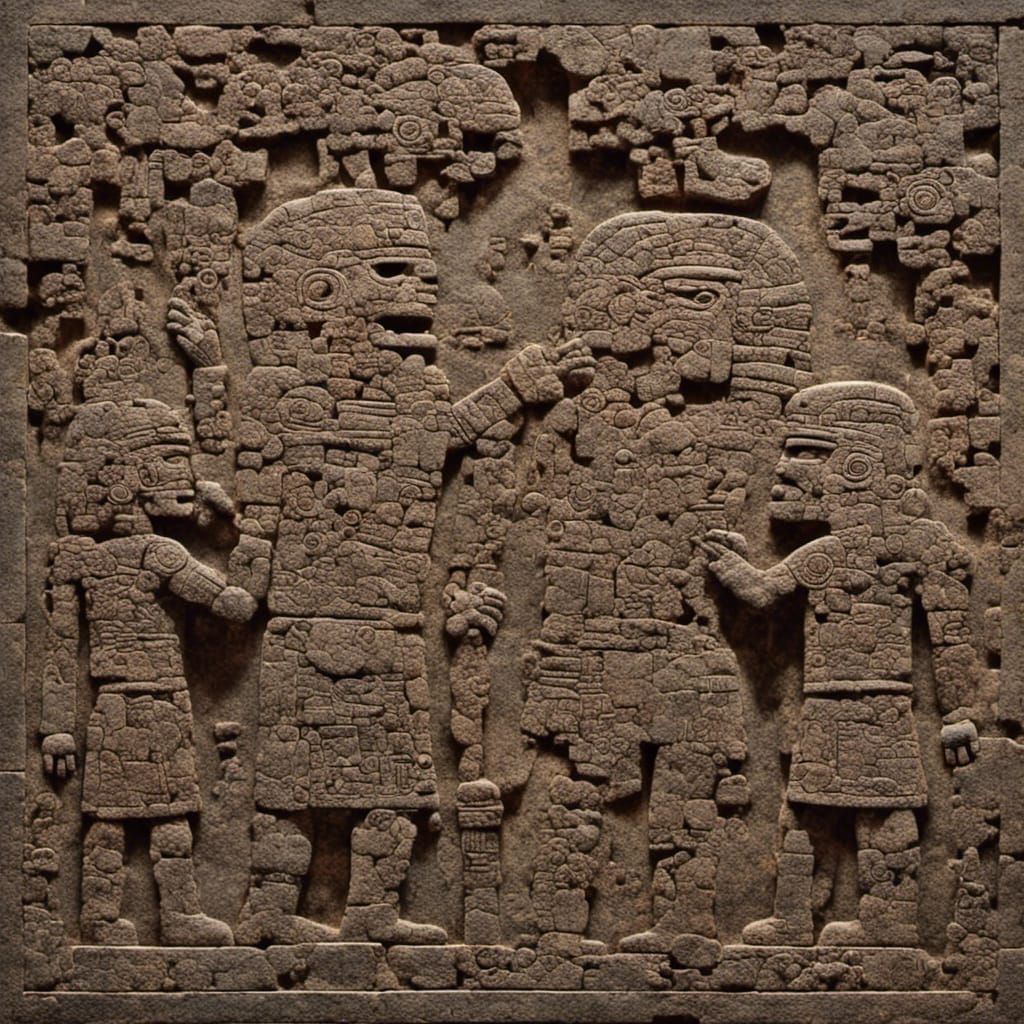 Dwarven Battle Stone Relief in Mosaic Style