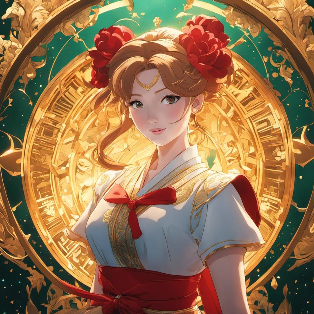 Usagi Tsukino in Emerald Kirigami Style