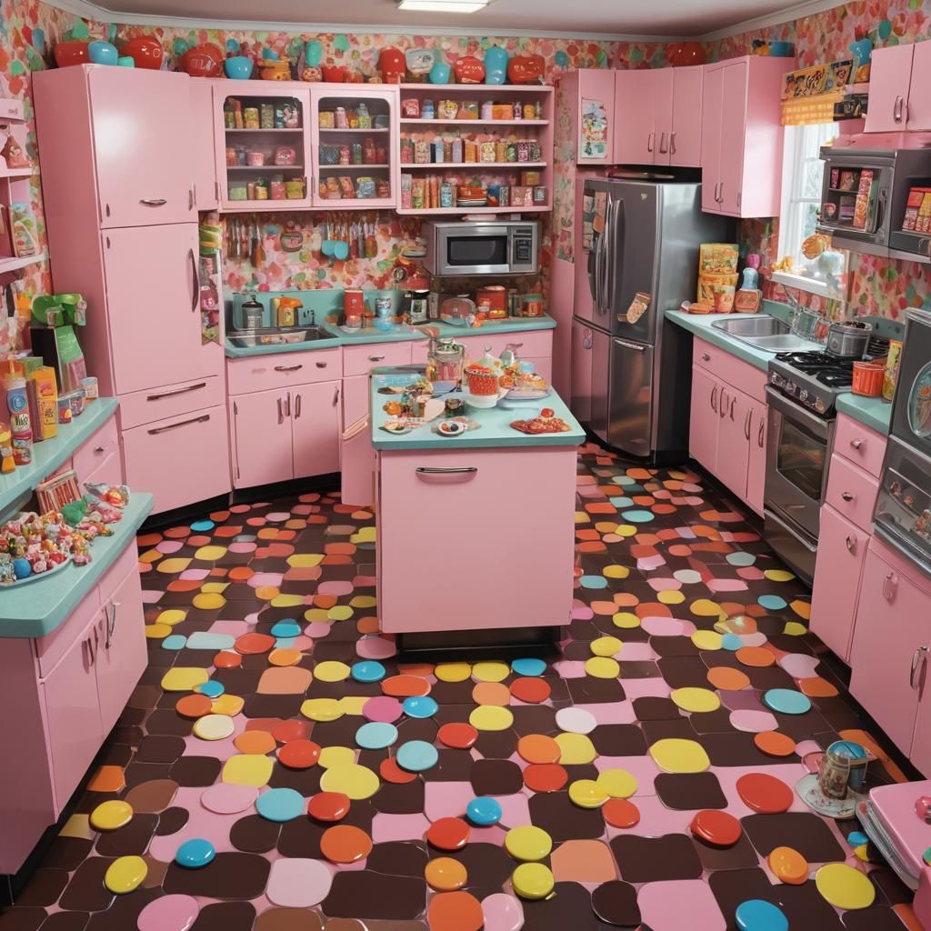 Whimsical Candy Kitchen in Postmodern Style