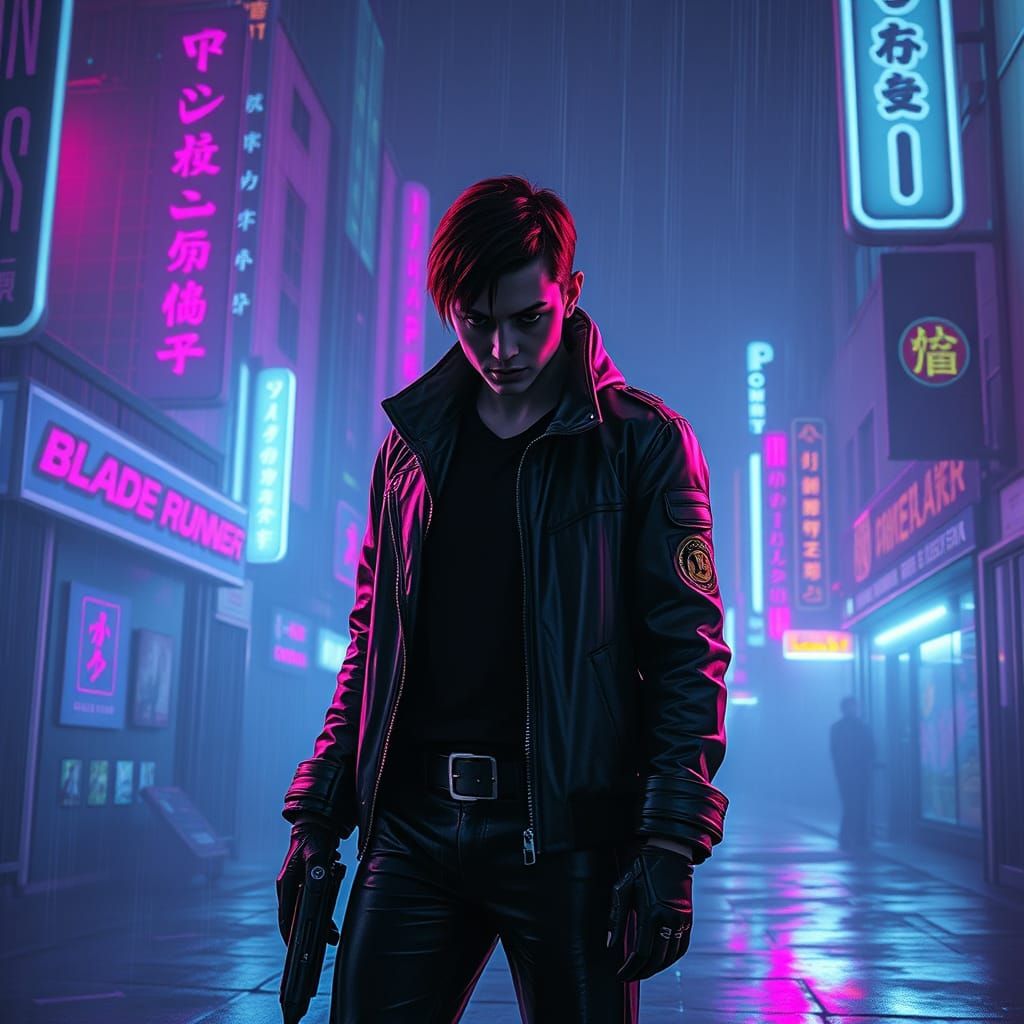 Gothic Cyberpunk Dreamscape in Neon Hues