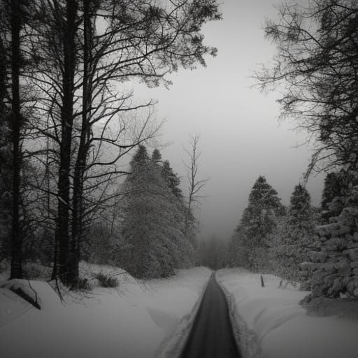 Magical Winter Landscape: 3D Portrait of White Donkey