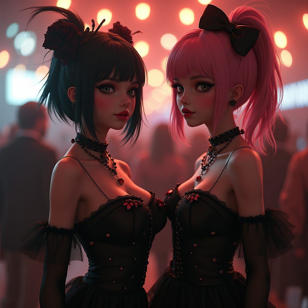 Dressed to the 9s these Punky Pixies are headed to the New Year eve Ball, for a night of dinner and dancing. intricate d...