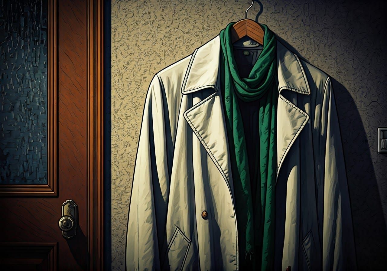 Gritty End-Times Coat Hangs in a Small Entryway