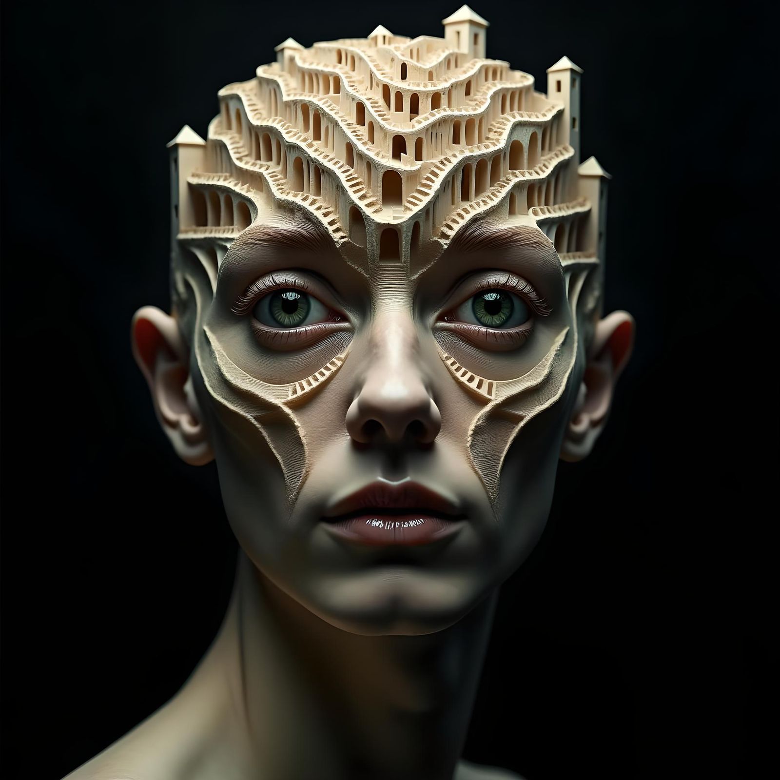 Escher-esque Face Transformation into Impossible Architectur...