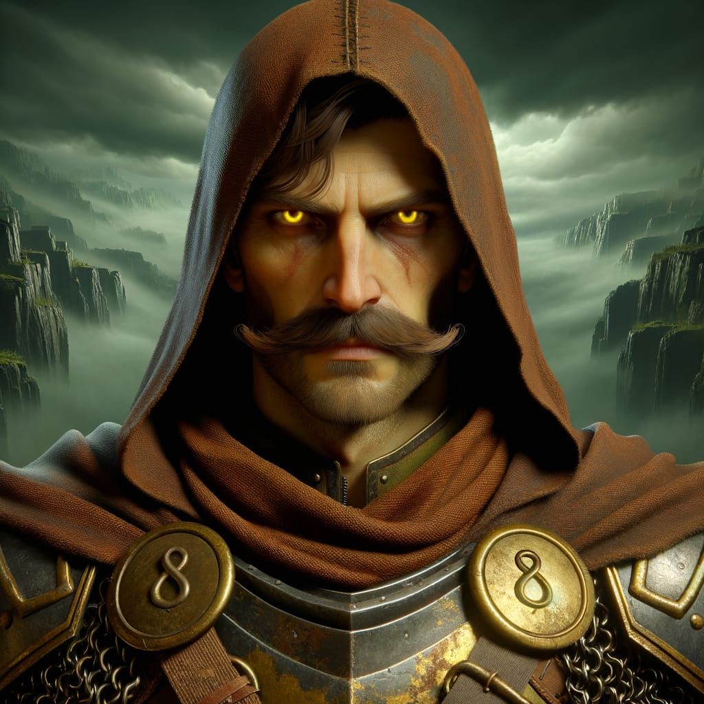 Ominous Knight-Paladin in Voluminous Dark Fantasy Landscape