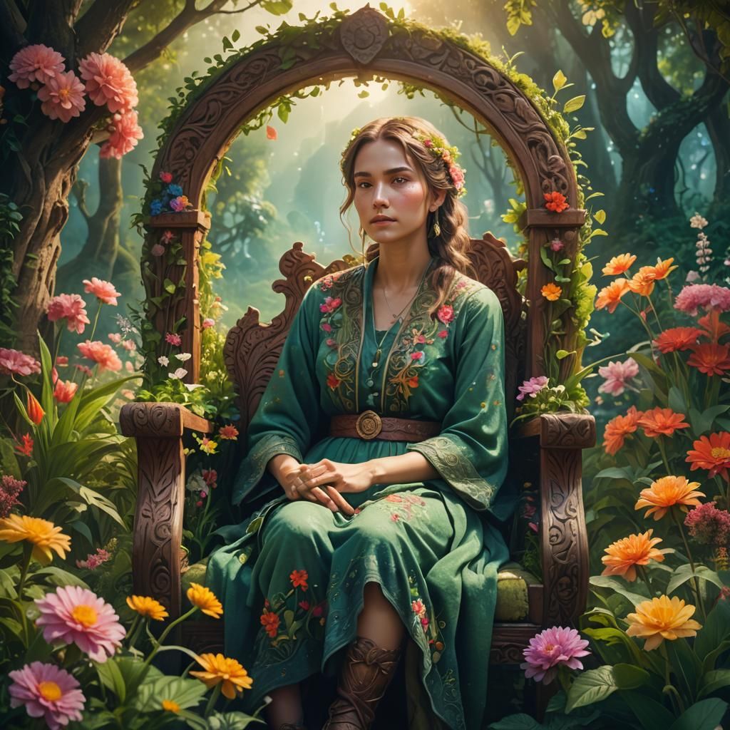 Ethereal Woman in Dreamlike Fantasy Landscape