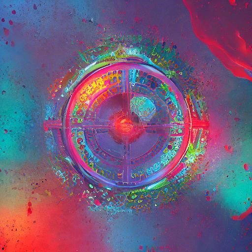 Abstract Acrylic Pouring with Cells and Circles