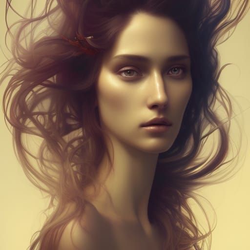 Enchanted Woman Portrait in a Parallel Universe