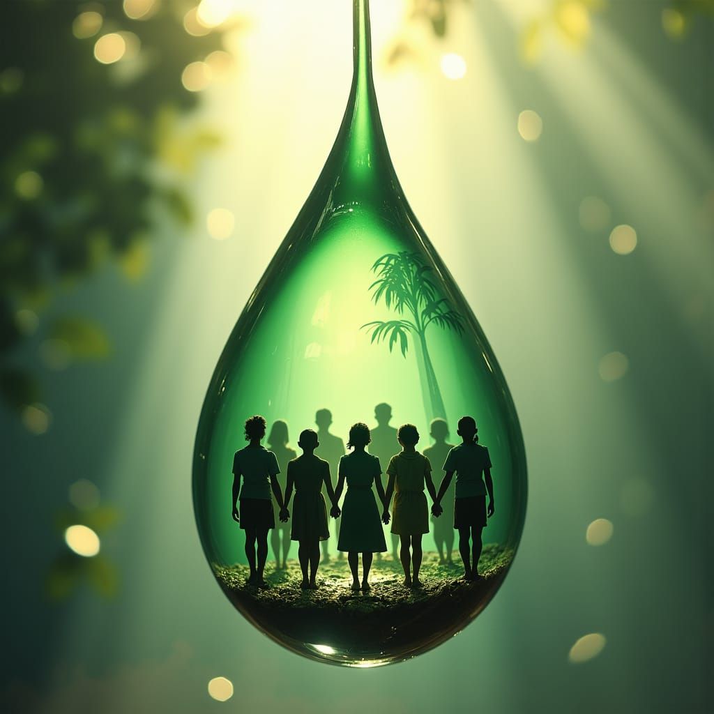 Dewdrop Reflecting Hope and Resilience