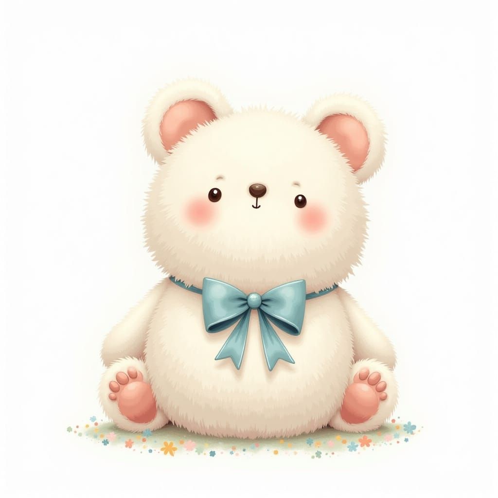 Cute Teddy Bear in Pastel Wonderland