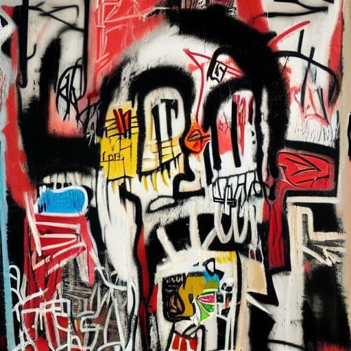 Visceral Anti-War Graffiti Art in Basquiat Style