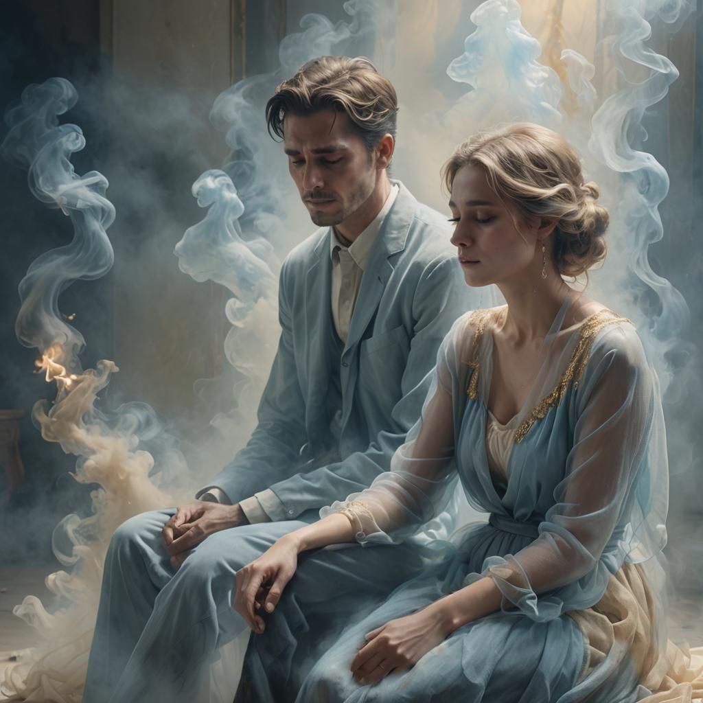 Heartbreak: Ghostly Woman Fades in Victorian Setting