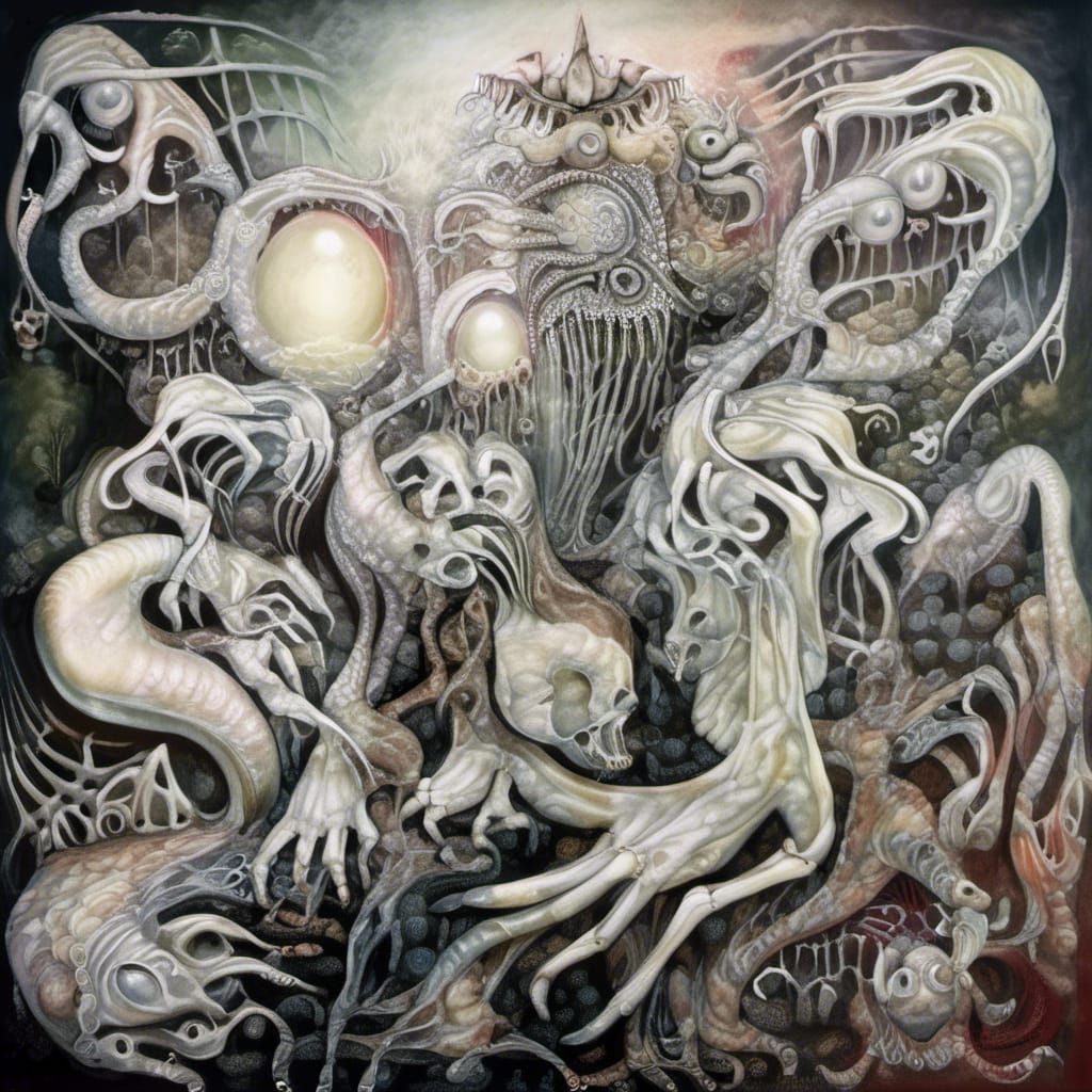 Ayahuasca Surreal Fantasy Painting in Mystic Style