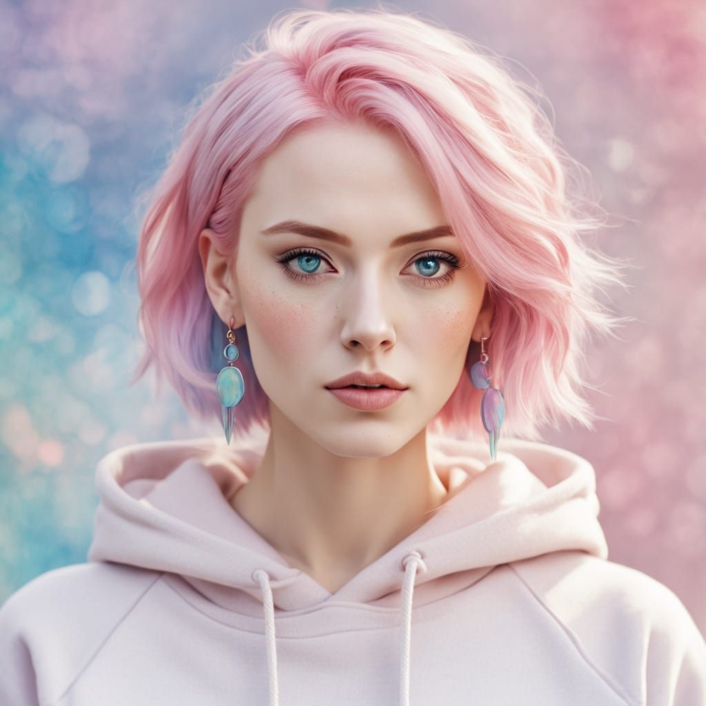 Anime-Inspired Portrait of a Confident Young Woman