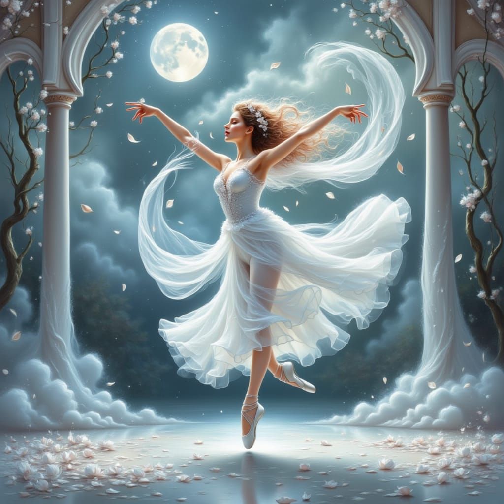 Ethereal Ballet Dancer in Anime Style