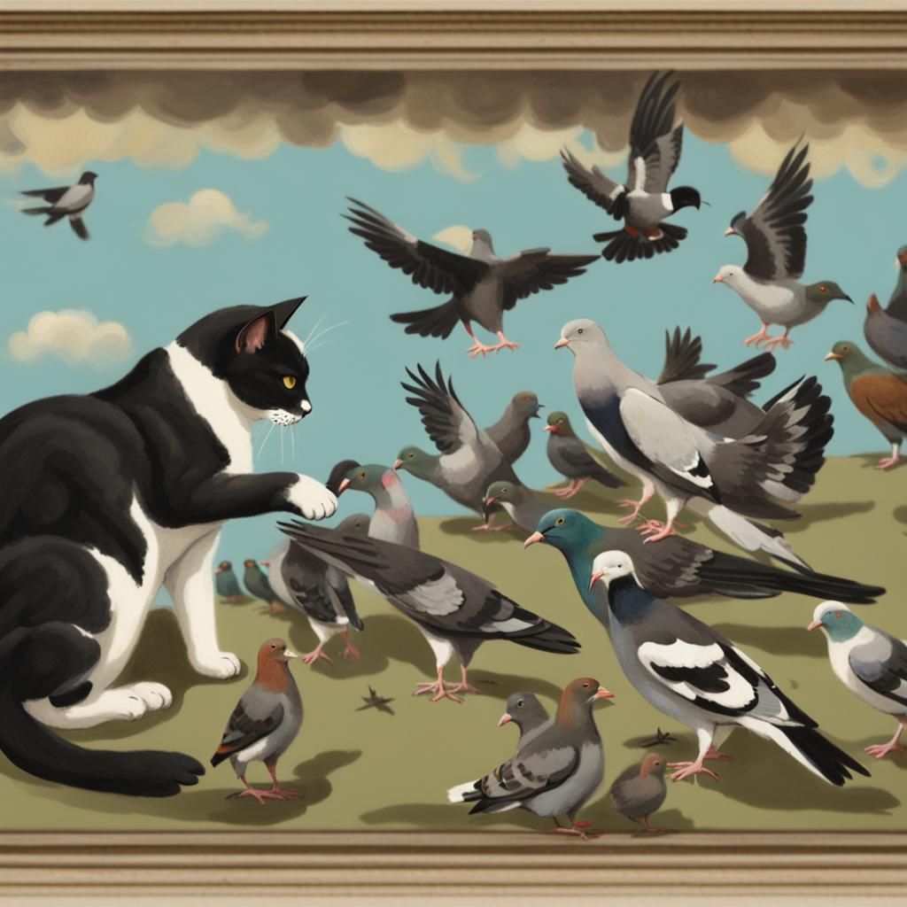 Cat Among Pigeons: A Visual Idiom