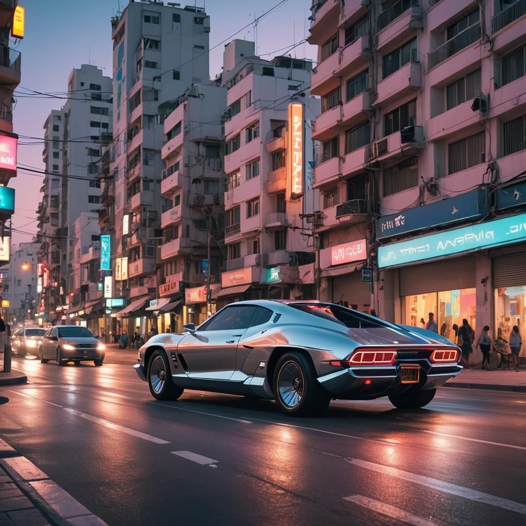 Sleek Futuristic Vehicle Speeds Through Tel Aviv