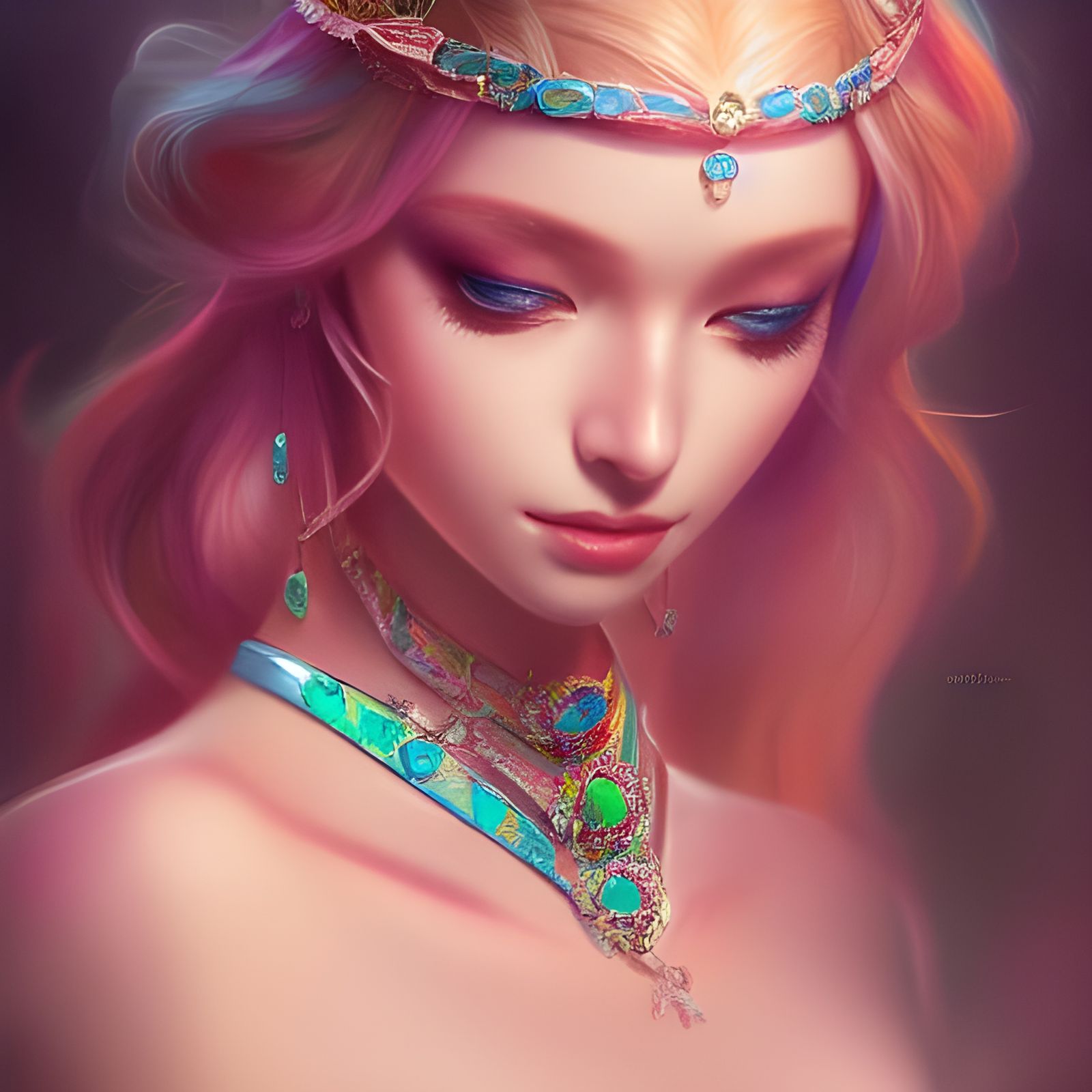 A beautiful princess wearing opal jewelry