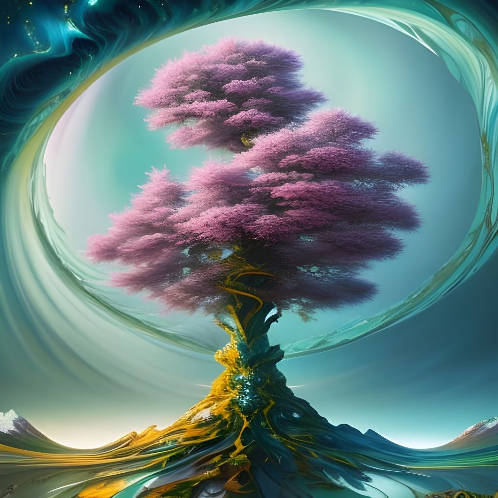 Crystallized Tree of Seasons: A Digital Painting