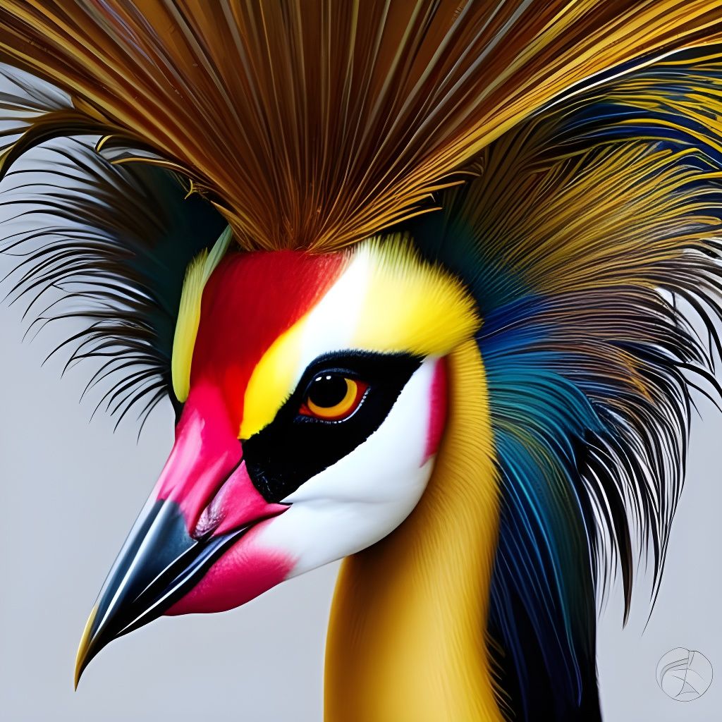 Ethereal Crane Woman Portrait in Artgerm Style