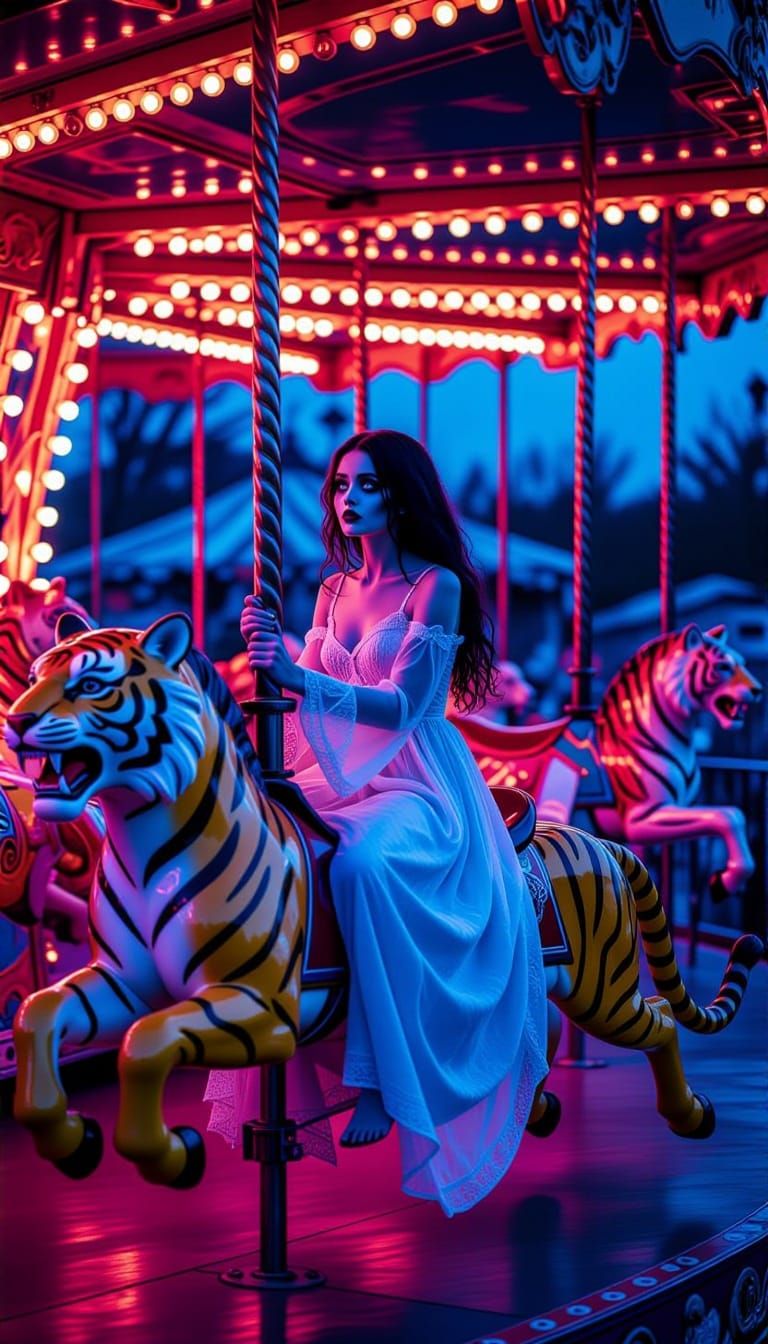 Haunted Carousel Ride at Eerie Funfair