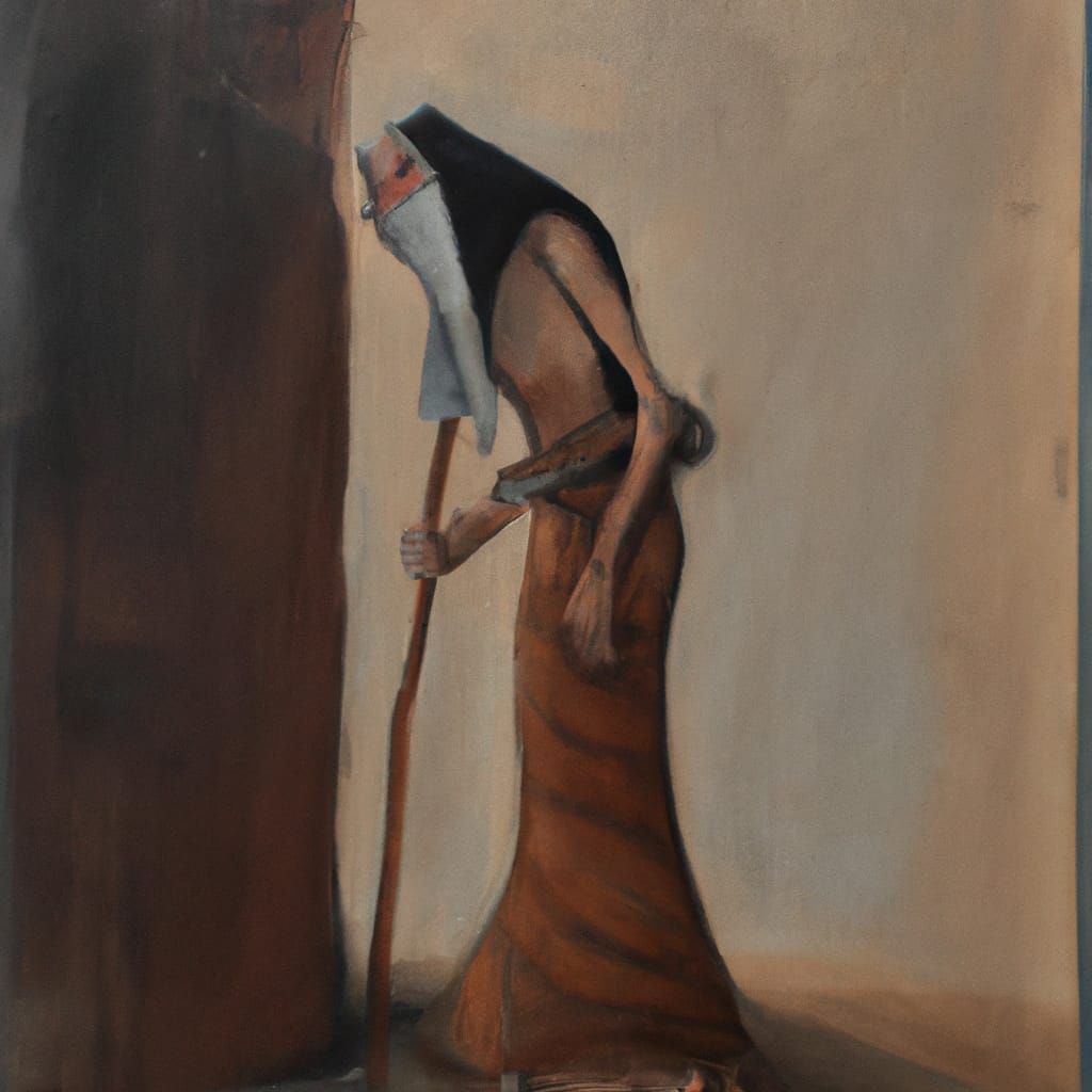 Lanky Mummy in Ancient Egypt in Francis Bacon Style