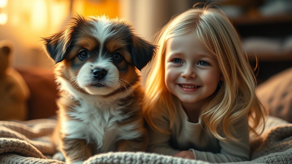 Cozy Family Moment in Warm, Cinematic Light