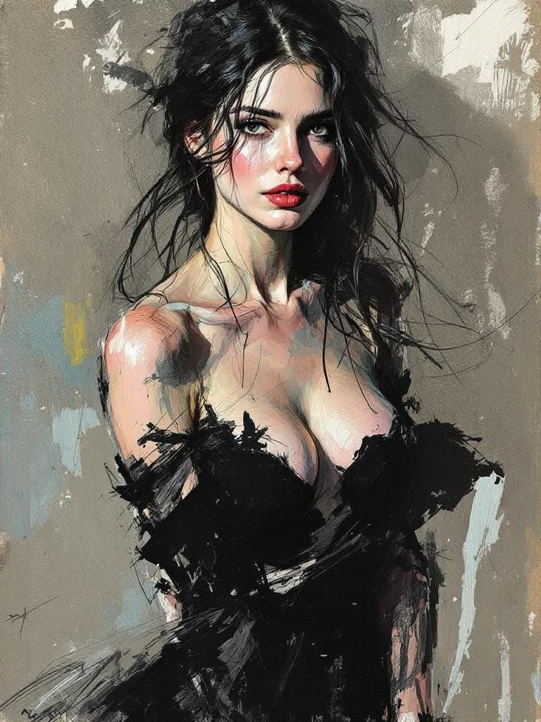 Standing Figure Study in an Energetic Impasto Style