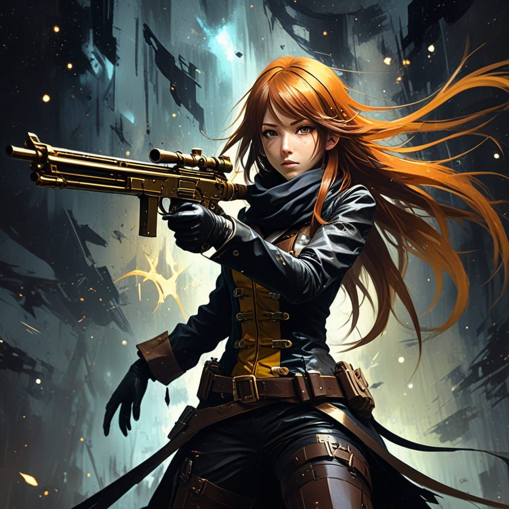 Steampunk Anime Portrait of Makise Kurisu