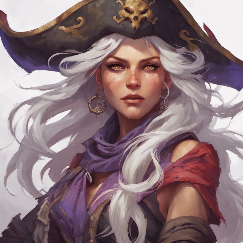 Crab Pirate Woman Portrait in Fantasy Art Style