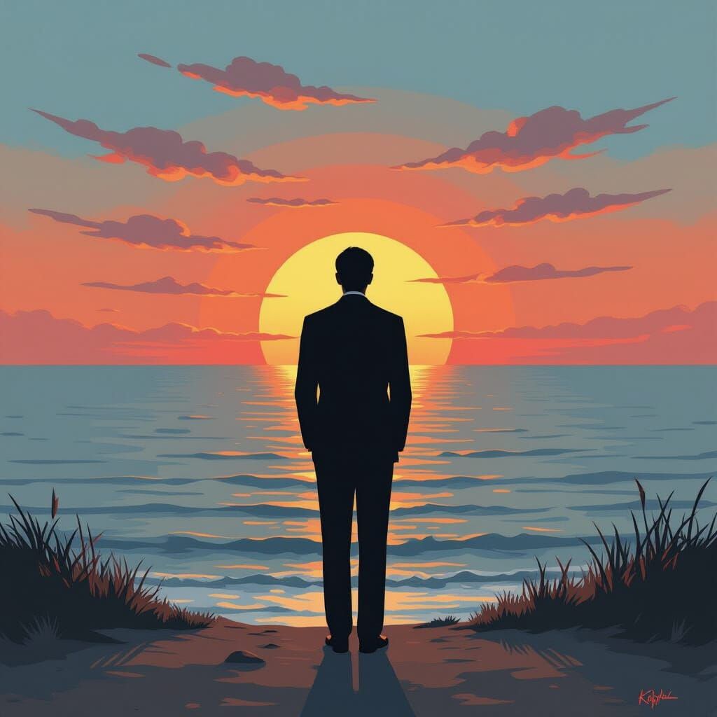 Kafkaesque Sunset: Surrealism Meets Vibrant Color