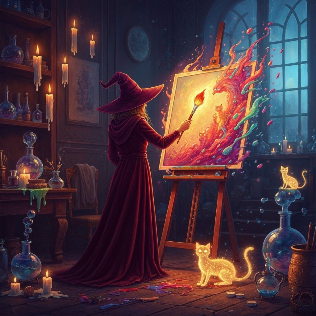 Magical Realism Witch Painting Comes to Life