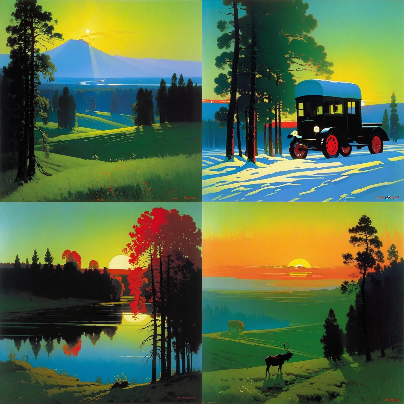 Luminous Sunset Landscape as Atmospheric Painting