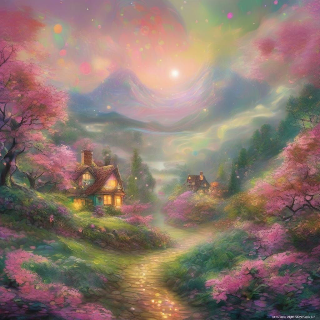 Ethereal Fantasy Art in Abstract Expressionism Style