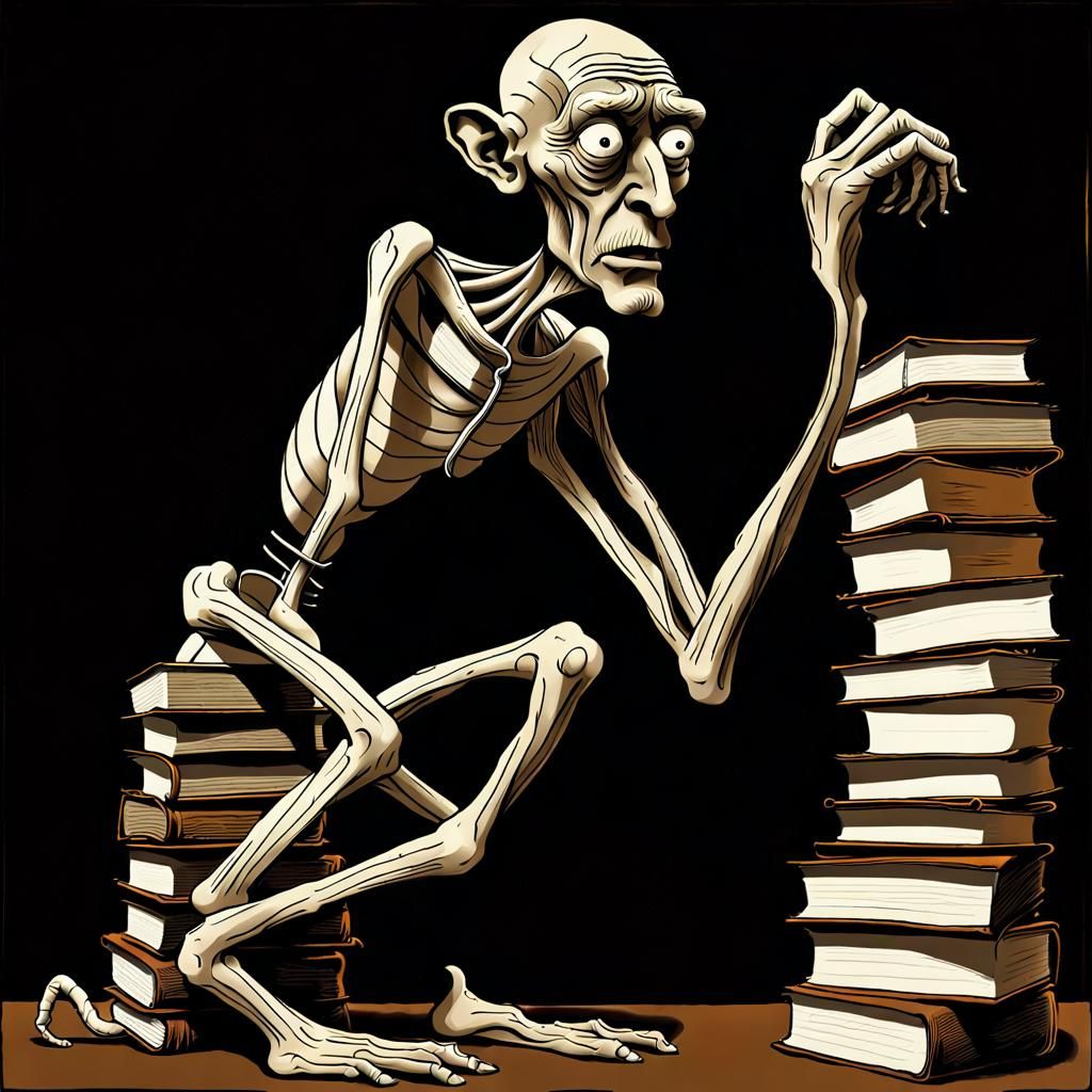 Disturbing Old Man in Art Brut Line Art