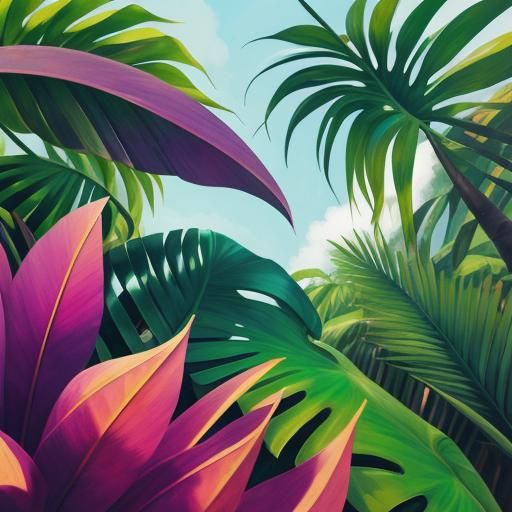 Impressionist Mangosteen in Tropical Sunlight